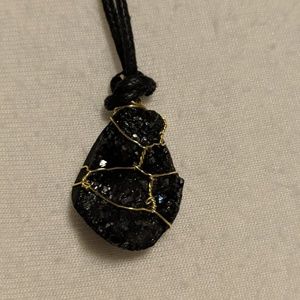 Wire wrapped stone necklace